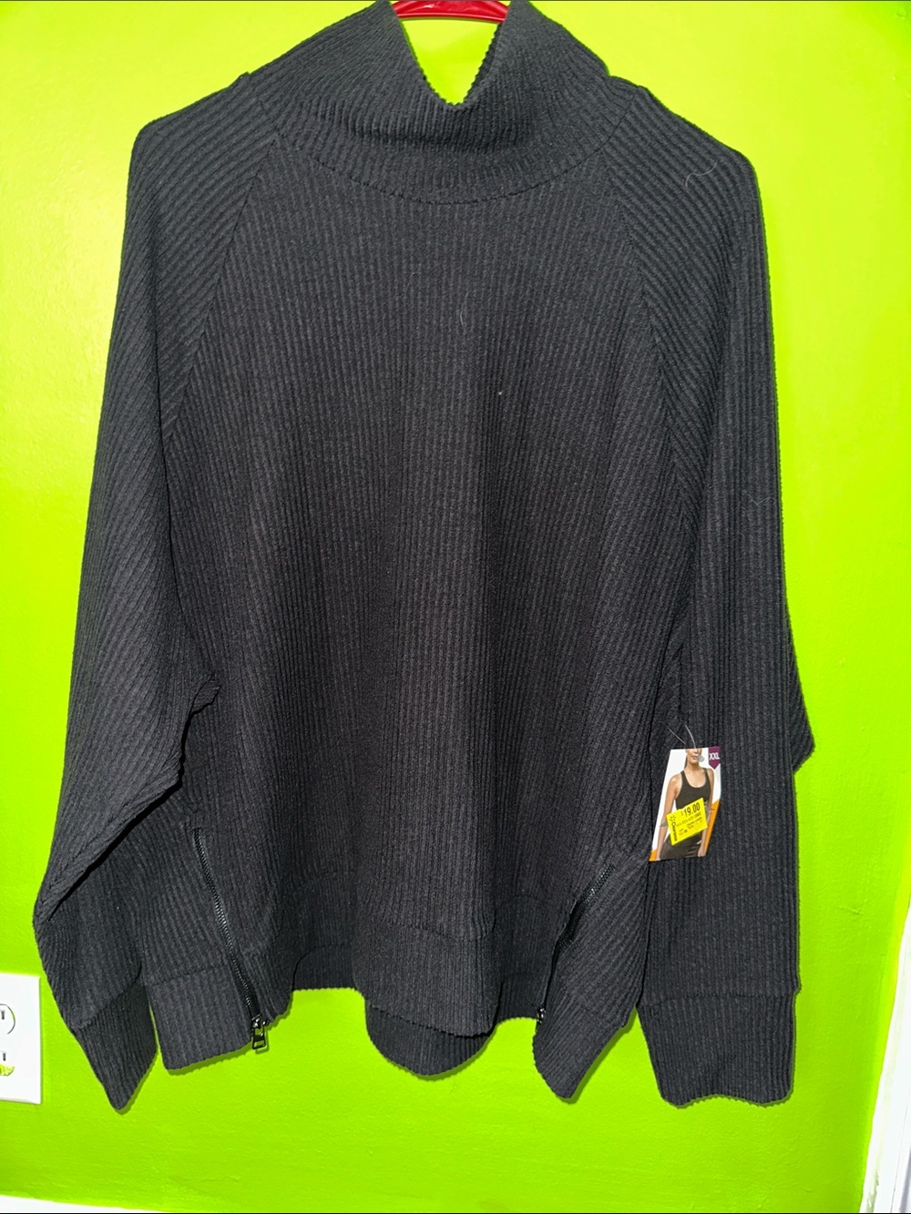 Avia Black Ribbed Turtleneck Pullover